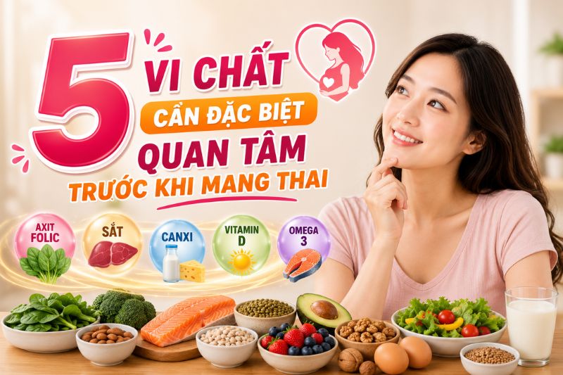 5 vi chất cần thiết mẹ bầu cần quan tâm trước khi mang thai