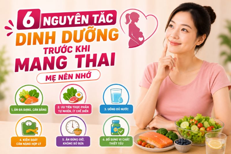 6 nguyên tắc dinh dưỡng trước khi mang thai