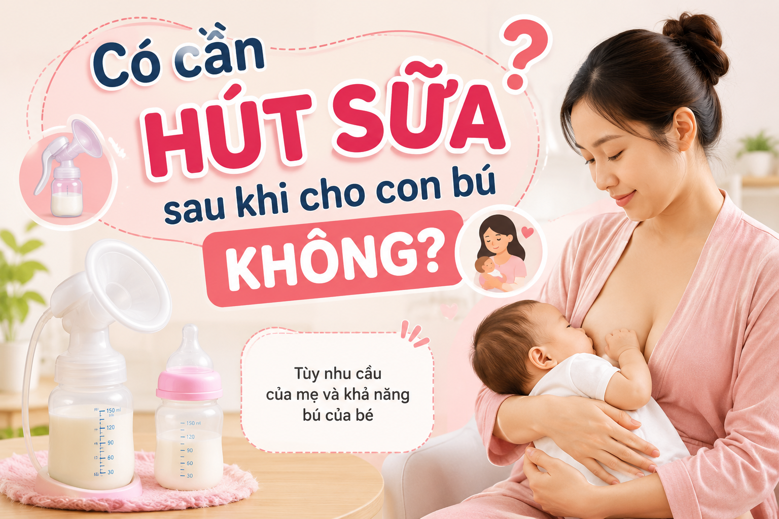 Có cần hút sữa sau khi cho con bú không? 