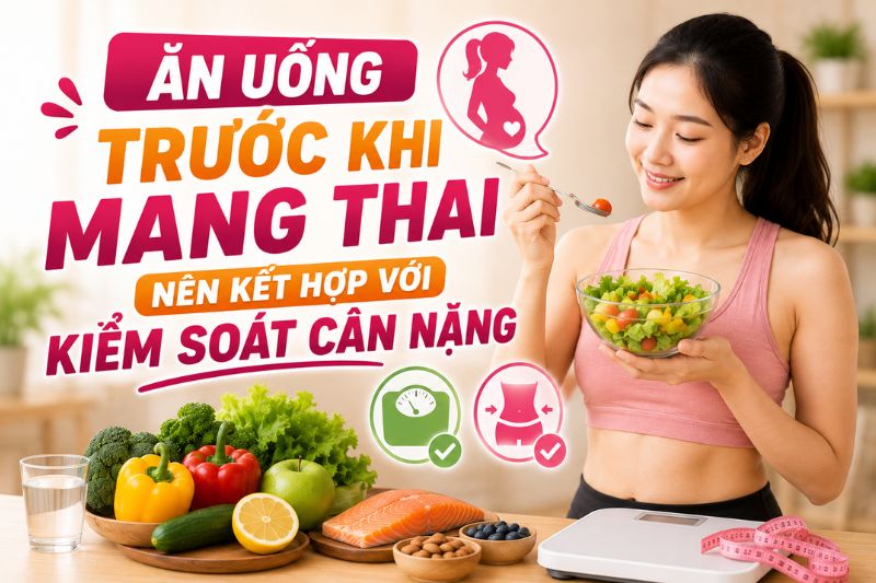 ăn uống trước khi mang thai nên kết hợp kiểm soát cân nặng