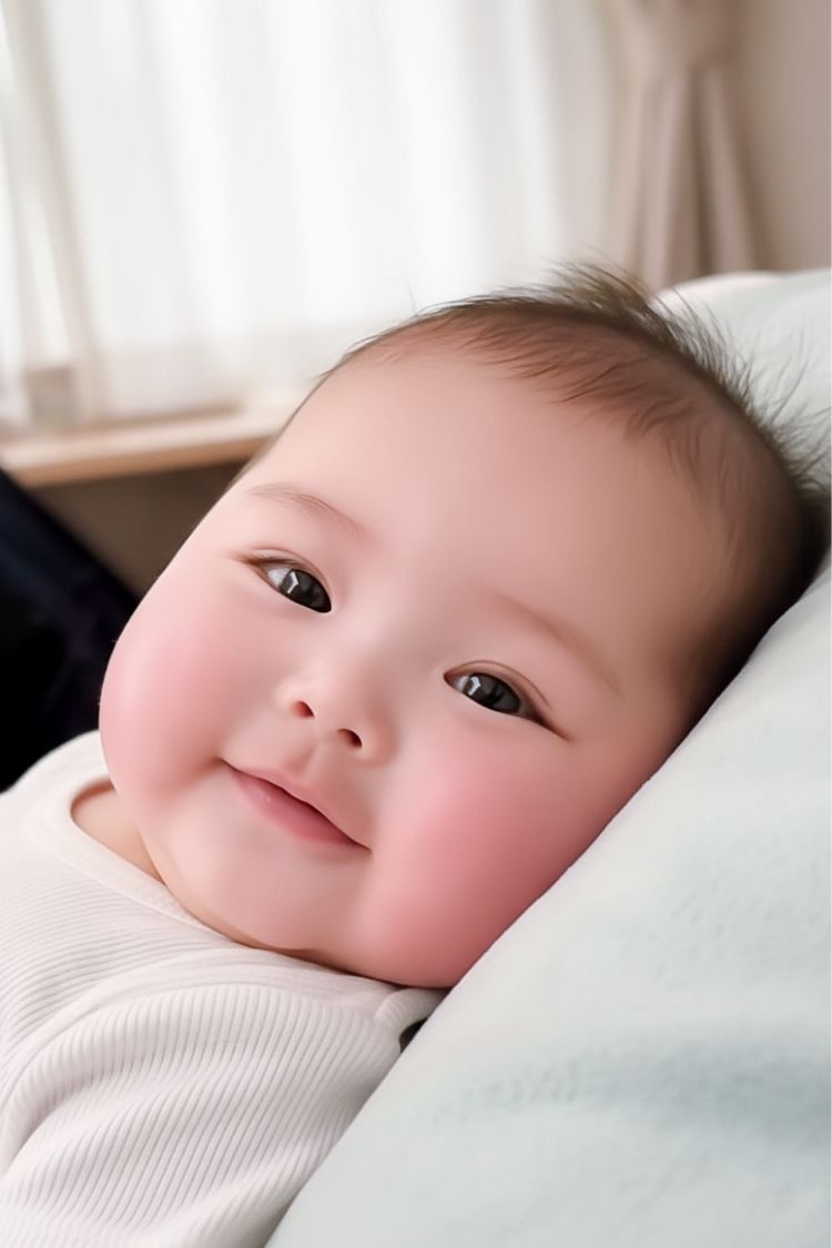 Đôi mắt trong veo của bé là tấm gương phản chiếu tình yêu của mẹ.