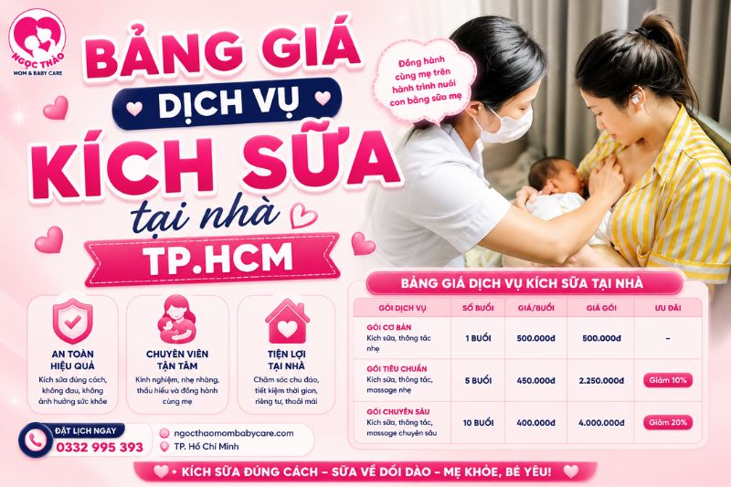 bảng giá dịch vụ kích sữa tại nhà