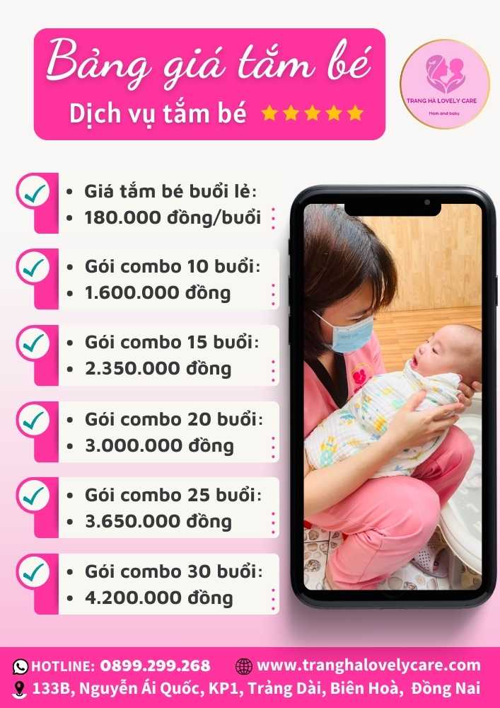 Giá dịch vụ tắm bé tại Biên Hòa Đồng Nai