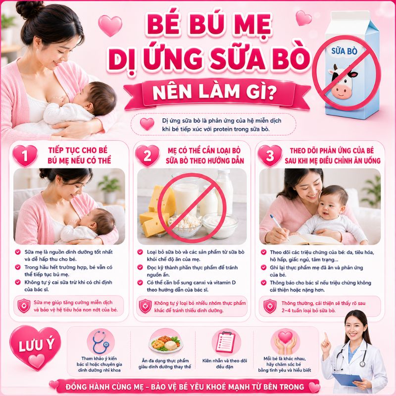 bé bị dị ứng đạm sữa bò nên làm gì