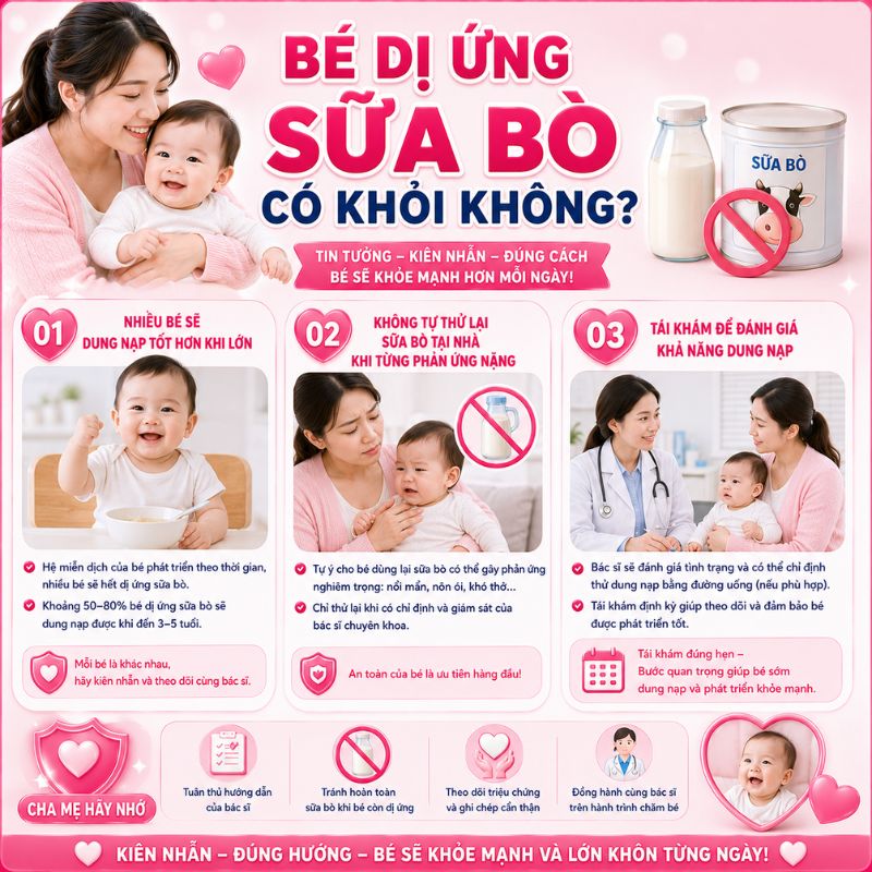 bé dị ứng sữa bò có khỏi không