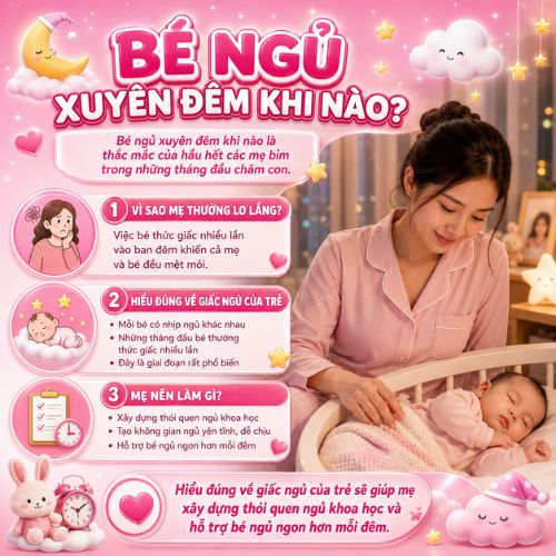 Bé ngủ xuyên đêm khi nào? Dấu hiệu và cách giúp bé ngủ ngon