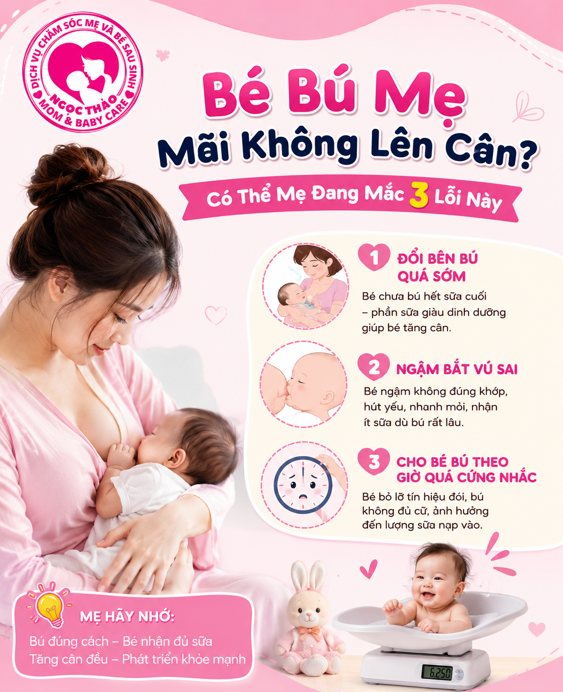 Bé Bú Mẹ Mãi Không Lên Cân? Có Thể Mẹ Đang Mắc 3 Lỗi Này
