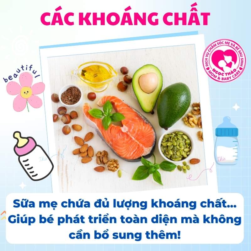 Các khoáng chất trong sữa mẹ đảm bào đầy đủ cho bé