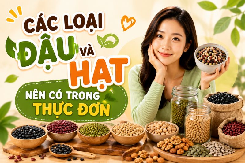 các loại đậu và hạt nên có trong thực đơn
