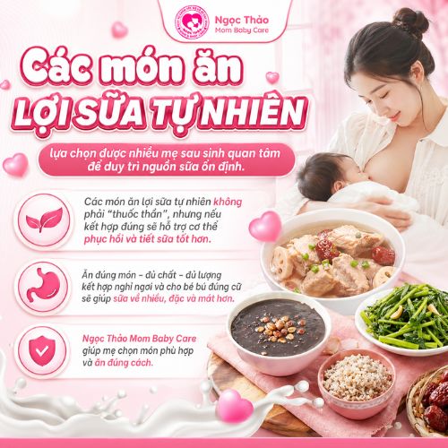 Các món ăn lợi sữa tự nhiên