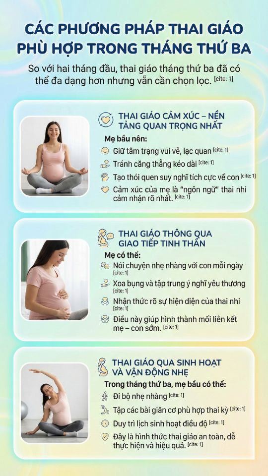 các phương pháp thai giáo tháng thứ ba