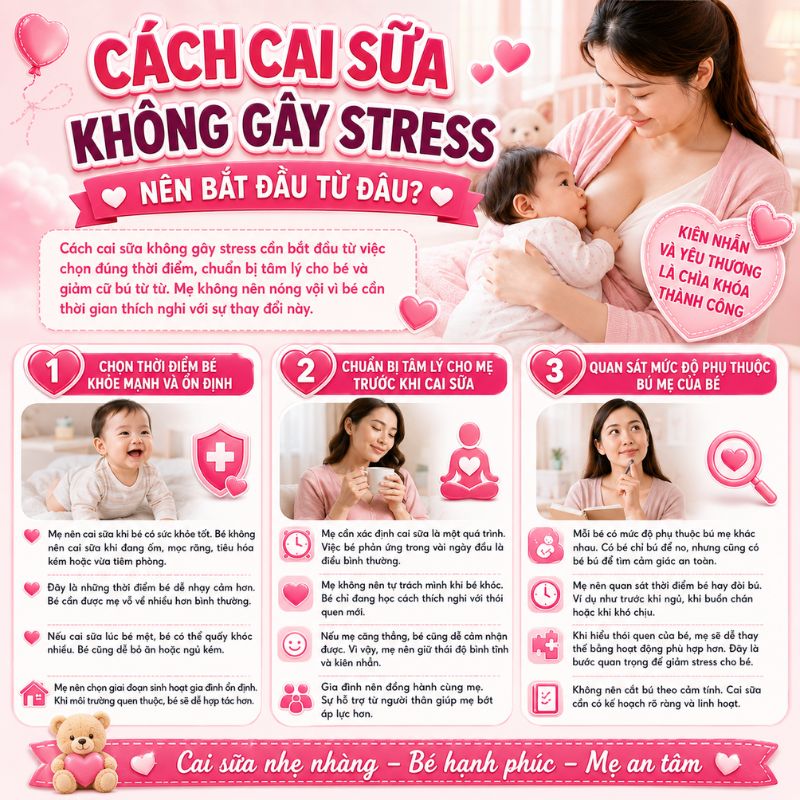 cách cai sữa cho bé bắt đầu từ đâu