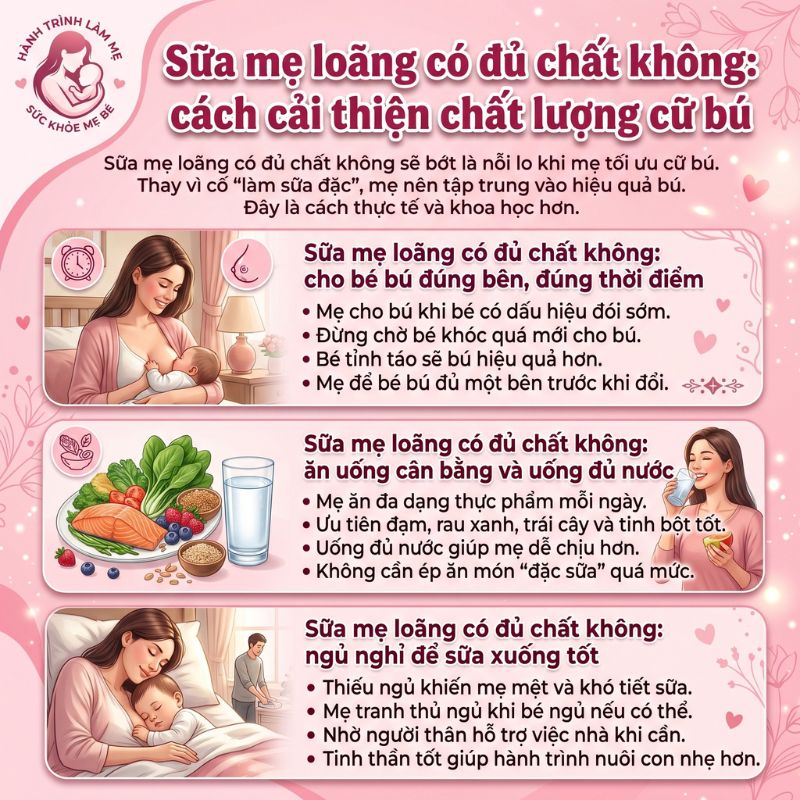 cách cải thiện chất lượng cữ bú