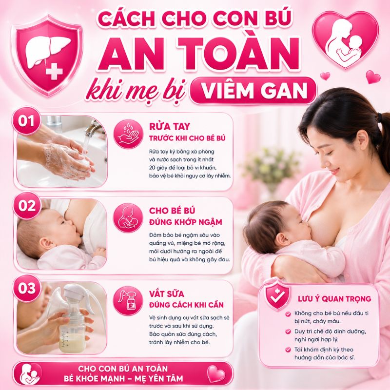 cách cho bé bú an toàn khi mẹ bị viêm gan b
