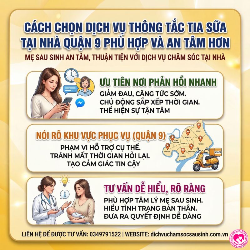 Cách chọn dịch vụ thông tắc tia sữa tại nhà quận 9