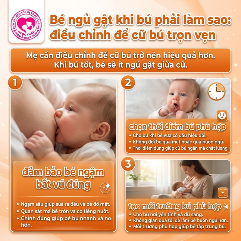 cách điều chỉnh để cho bé bú hiệu quả