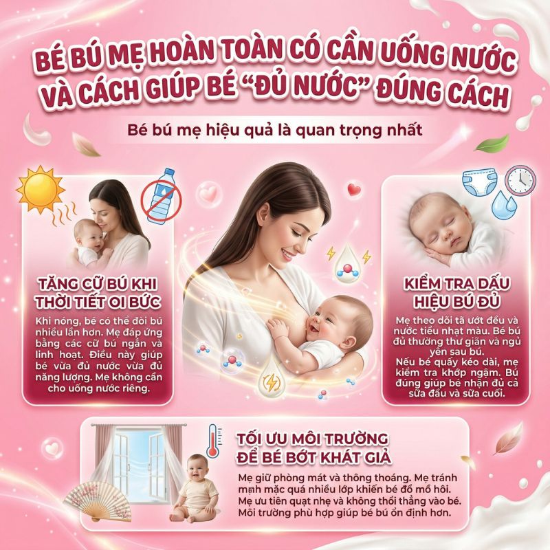 cách giúp bé sơ sinh có đủ nước