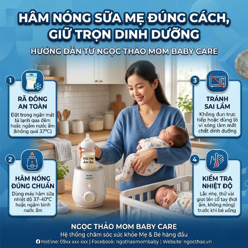 10 nguyên tắc hâm nóng sữa mẹ để không mất chất