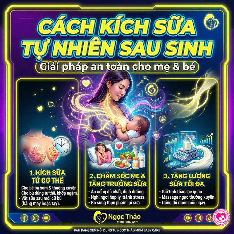Cách kích sữa tự nhiên sau sinh mẹ cần biết