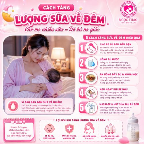 Cách tăng lượng sữa về đêm hiệu quả cho mẹ sau sinh
