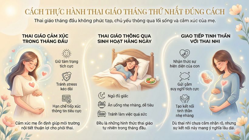 cách thực hành thai giáo tháng thứ nhất đúng cách