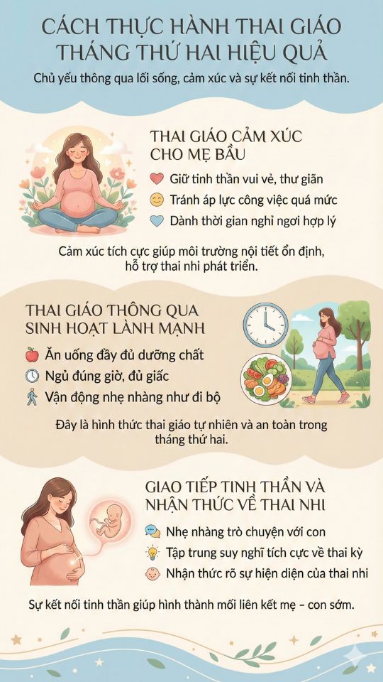 cách thực hiện thai giáo tháng thứ hai hiệu quả