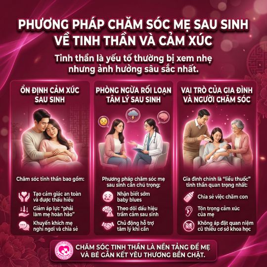 chăm sóc mẹ sau sinh về tinh thần và cảm xúc