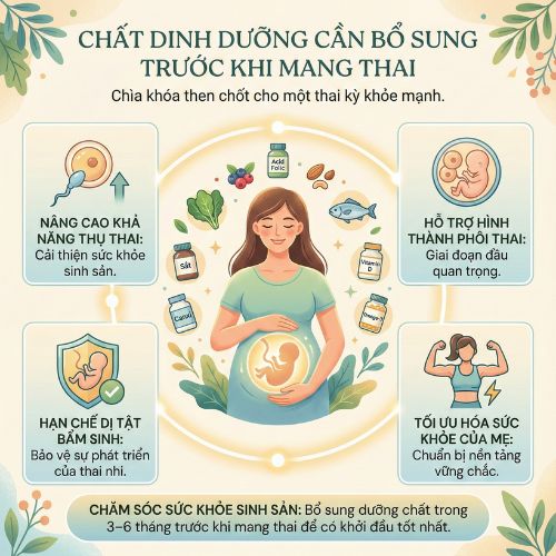 Những chất cần bổ sung trước khi mang thai