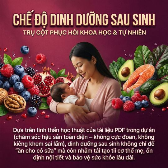 Chế độ dinh dưỡng sau sinh giúp mẹ khỏe và nhiều sữa