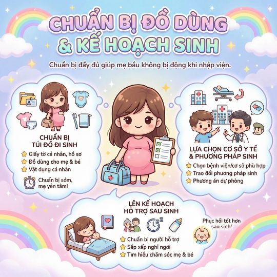 chuẩn bị đồ dùng và kế hoạch sinh