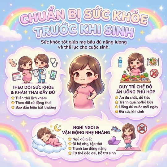 chuẩn bị sức khỏe trước khi sinh