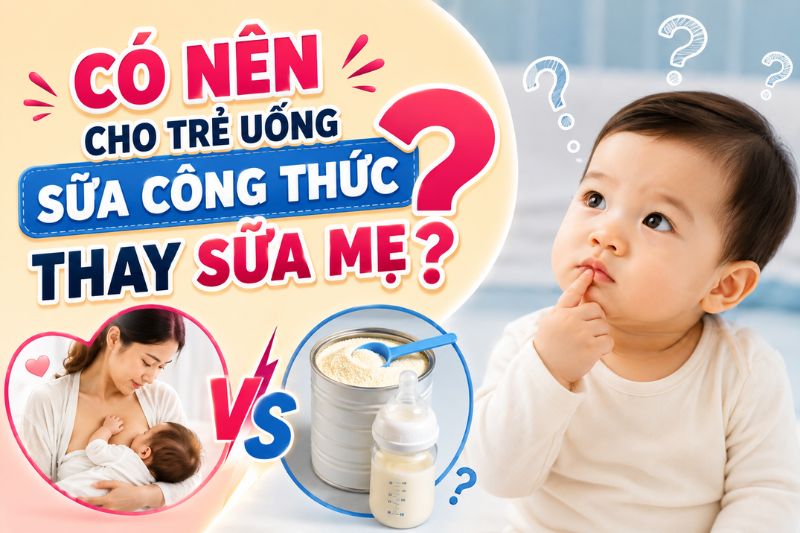 có nên cho trẻ uống sữa công thức thay cho sữa mẹ