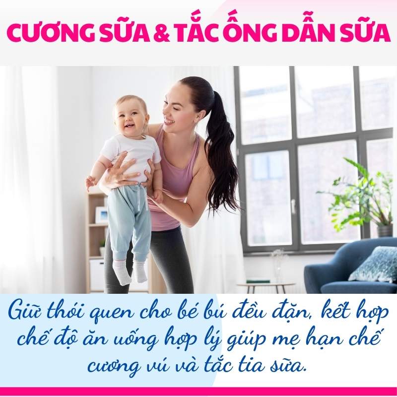 Phòng ngừa cương sữa sinh lý, tắc tuyến sữa