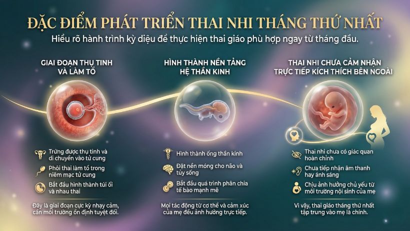 đặc điểm phát triển của thai nhi tháng thứ nhất