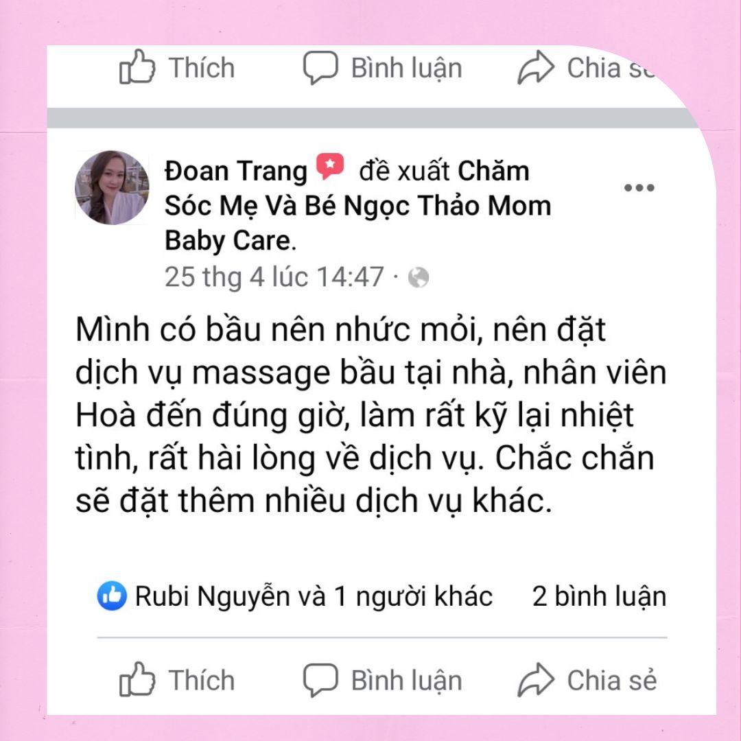Đánh giá của khách hàng về dịch vụ chăm sóc mẹ và bé Sài Gòn