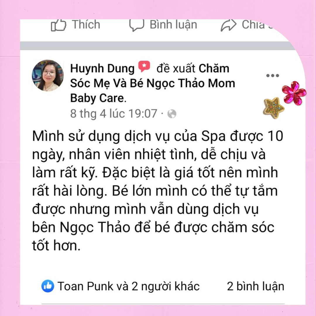 Đánh giá của khách hàng khi sử dụng dịch vụ chăm sóc mẹ và bé Sài Gòn