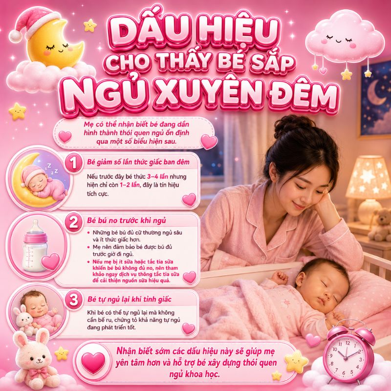 dấu hiệu cho thấy bé ngủ xuyên đêm