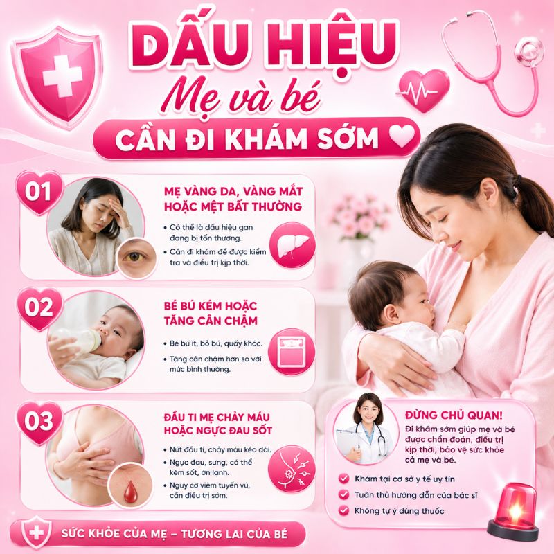 dấu hiệu mẹ và bé cần đi khám sớm