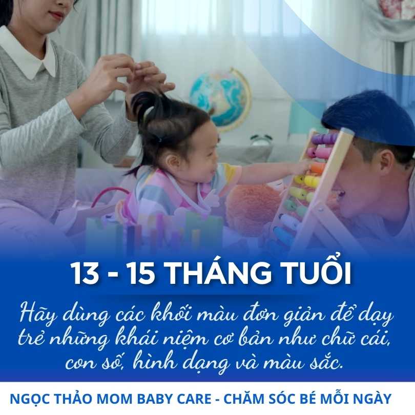 Dạy con từ 13 đến 15 tháng tuổi