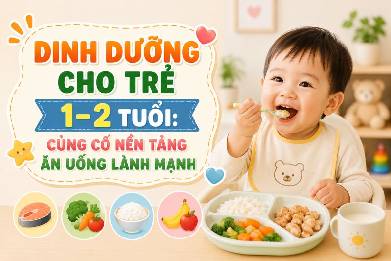 dinh dưỡng cho bé 1 đến 2 tuổi