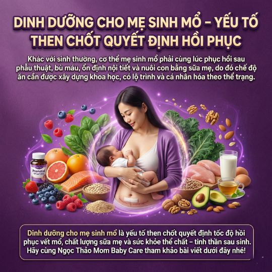 Dinh dưỡng cho mẹ sinh mổ