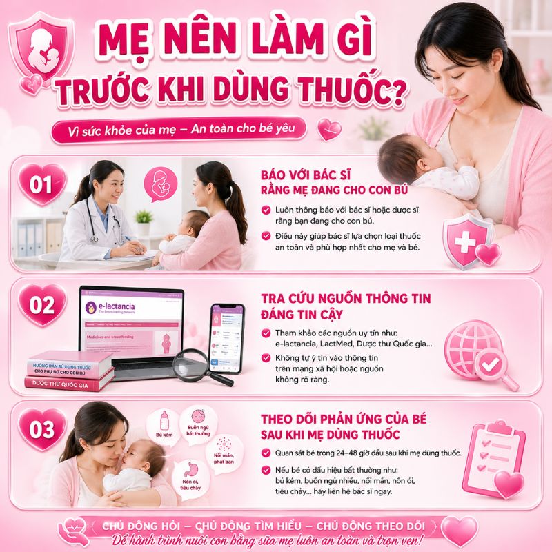 mẹ nên làm gì trước khu dùng thuốc