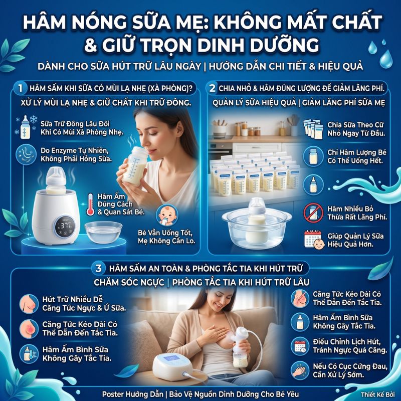 hâm nóng sữa mẹ giữ trọn dinh dưỡng