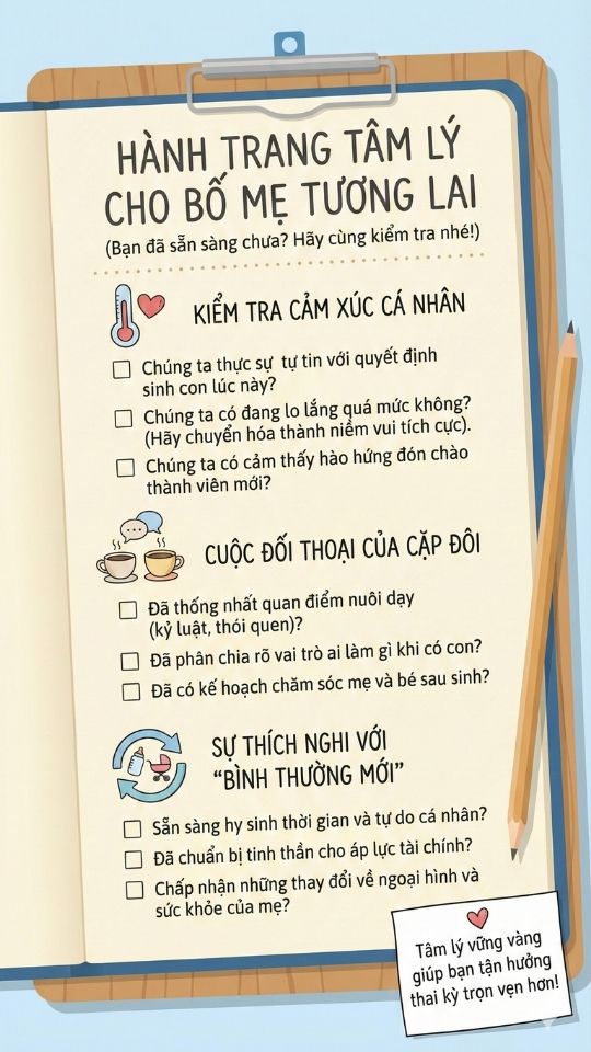 hành trình tâm lý cho bố mẹ tương lai chuẩn bị mang thai và sinh con