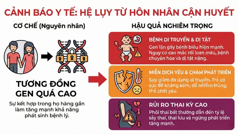 hệ lụy của hôn nhân cận huyết đối với thế hệ sau