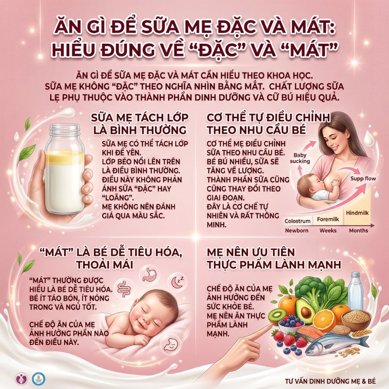 ăn gì để sữa mẹ đặc và mát