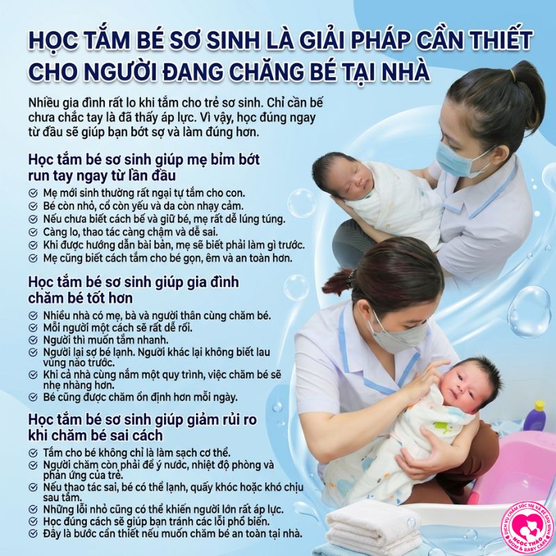 học tắm bé sơ sinh tại tphcm