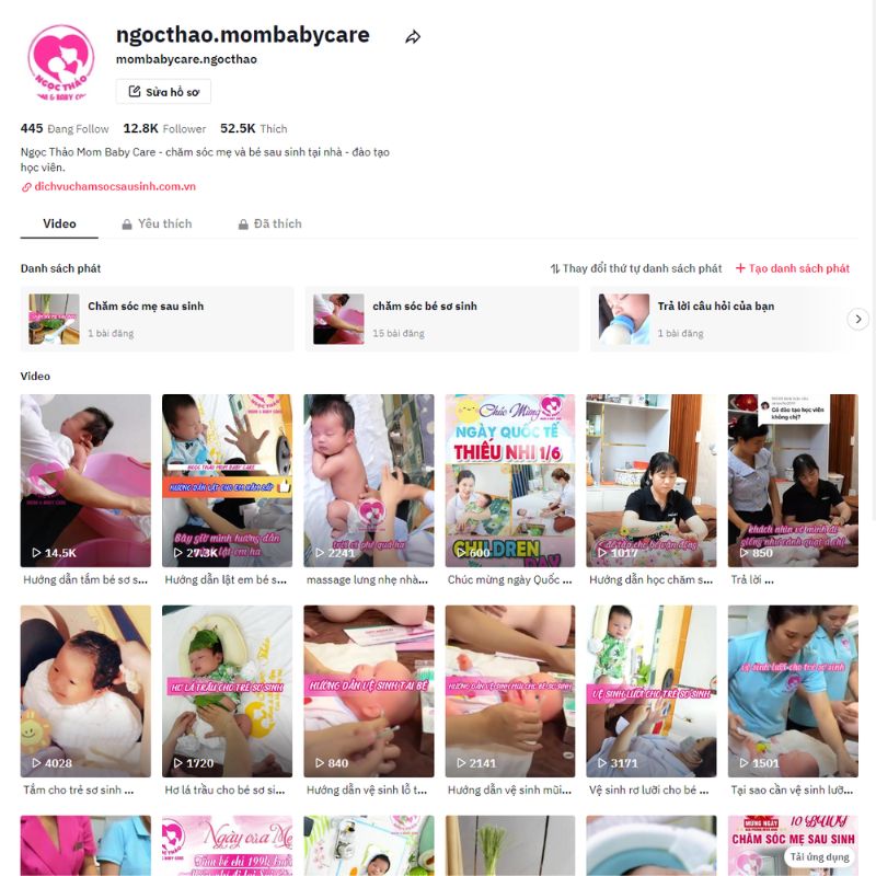 Xây dựng kênh mạng xã hội chia sẽ kiến thức kinh nghiệm chăm sóc mẹ và bé để tạo lượng khách hàng theo dõi