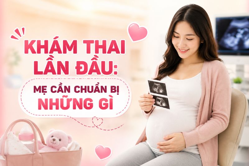 mẹ bầu hạnh phúc khi nhìn thấy con qua phiếu siêu âm sau lần khám thai đầu tiên