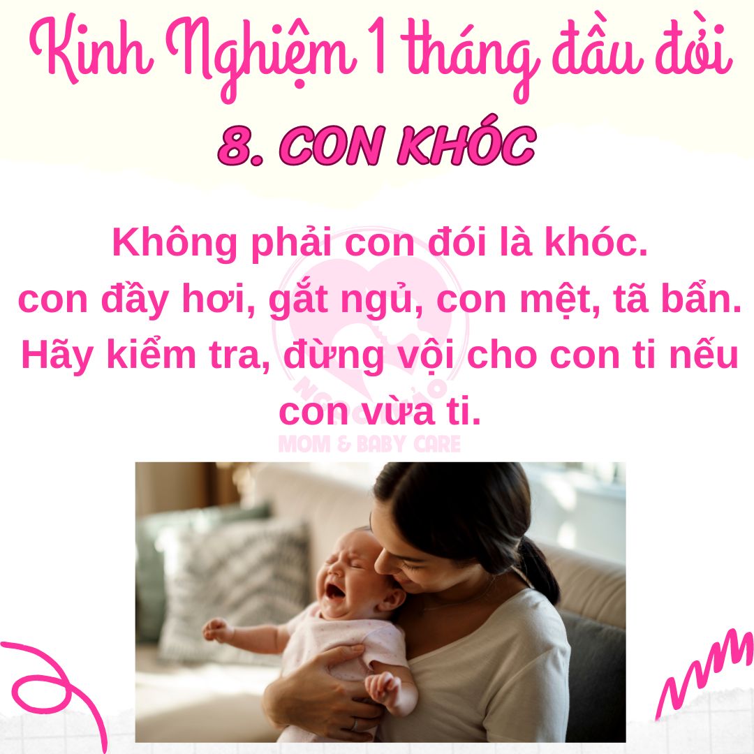 Khi bé khóc không nên cho bé bú mẹ sớm